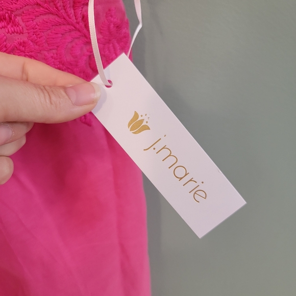 J. Marie Pink Embroidered Women's Peplum Top Womens Size MD New Farmhouse - Picture 3 of 11